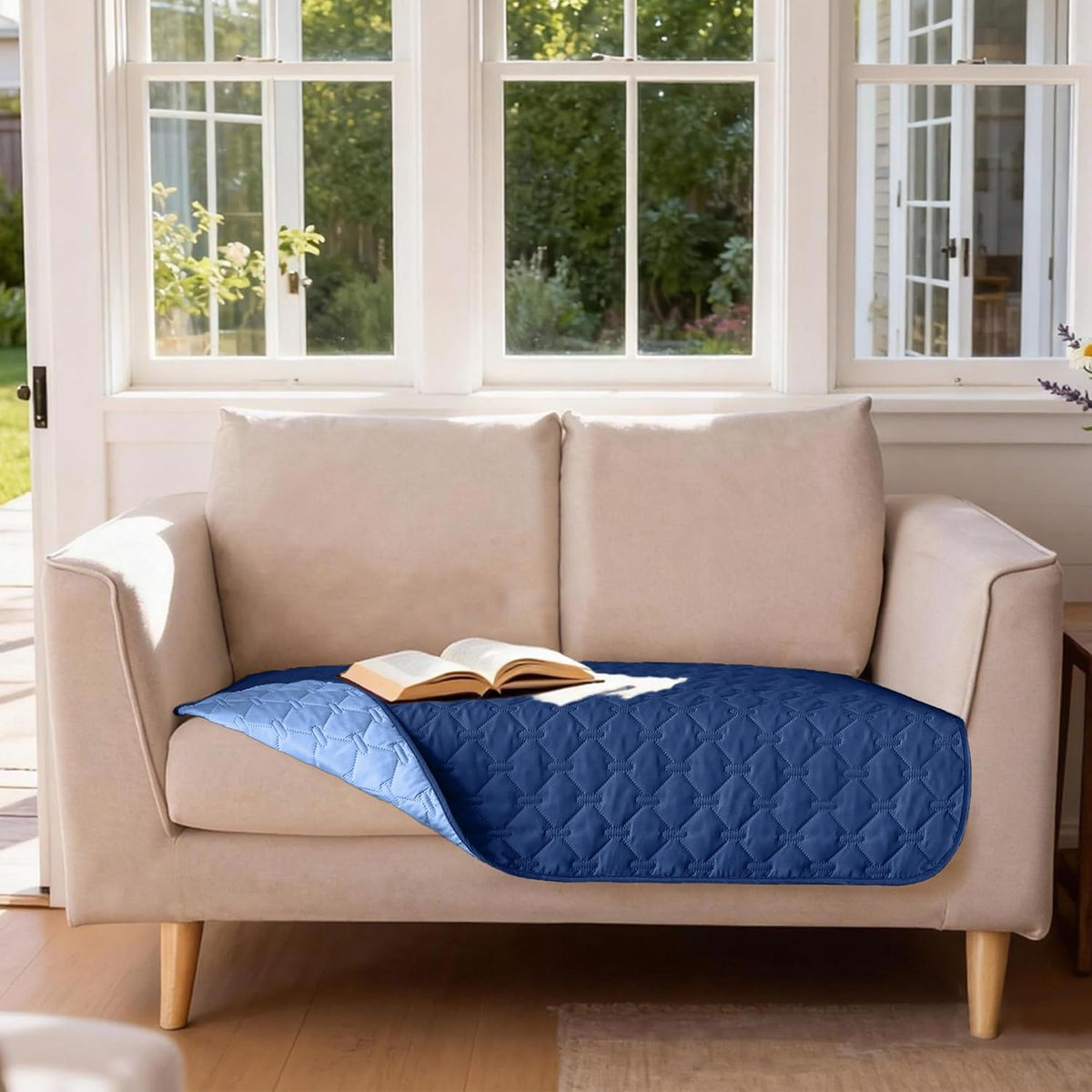 100% Double-Sided Waterproof Dog Bed Cover Pet Blanket Sofa Couch Furniture Protector for Puppy Large Dog Cat, Reversible (68x82 Inch (Pack of 1), Dark Grey/Light Grey) - Colors A