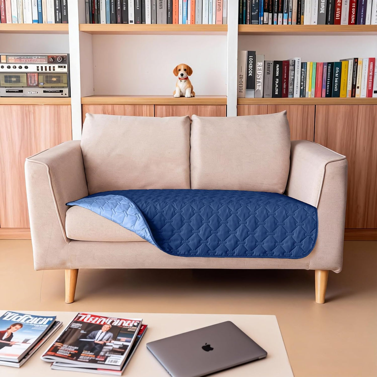 100% Double-Sided Waterproof Dog Bed Cover Pet Blanket Sofa Couch Furniture Protector for Puppy Large Dog Cat, Reversible (68x82 Inch (Pack of 1), Dark Grey/Light Grey) - Colors A