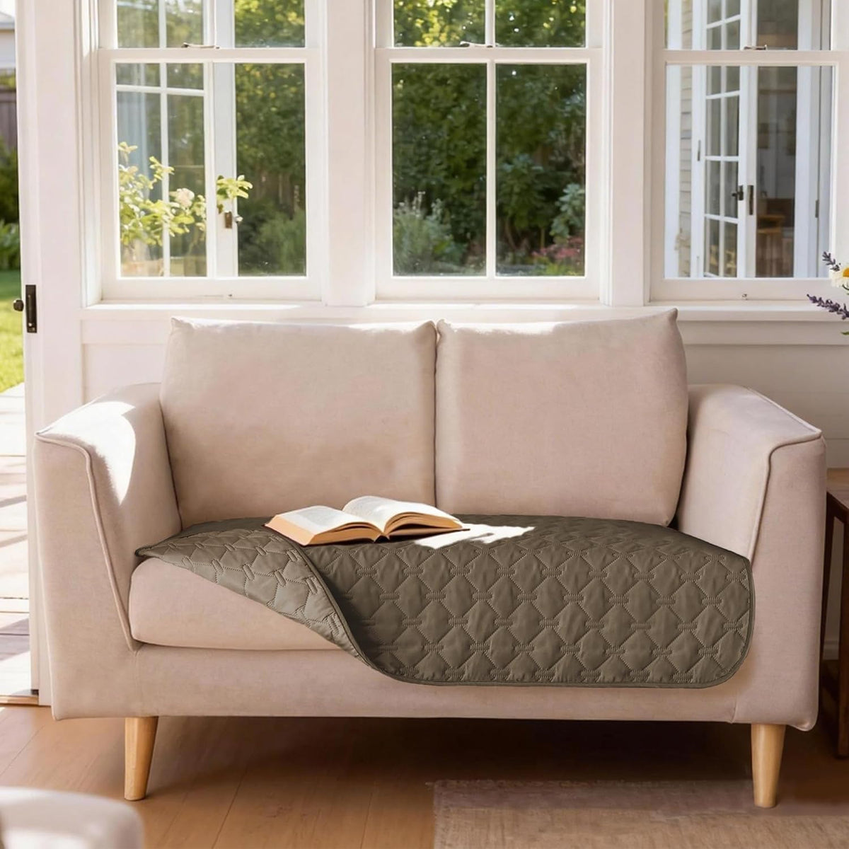100% Double-Sided Waterproof Dog Bed Cover Pet Blanket Sofa Couch Furniture Protector for Puppy Large Dog Cat, Reversible (68x82 Inch (Pack of 1), Dark Grey/Light Grey) - Colors A