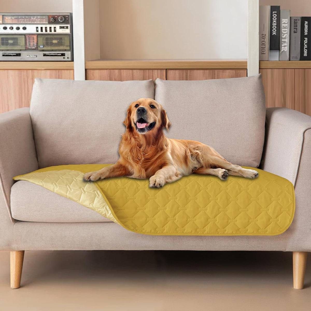 100% Double-Sided Waterproof Dog Bed Cover Pet Blanket Sofa Couch Furniture Protector for Puppy Large Dog Cat, Reversible (68x82 Inch (Pack of 1), Dark Grey/Light Grey) - Colors A