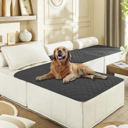 100% Double-Sided Waterproof Dog Bed Cover Pet Blanket Sofa Couch Furniture Protector for Puppy Large Dog Cat, Reversible (68x82 Inch (Pack of 1), Dark Grey/Light Grey) - Colors A
