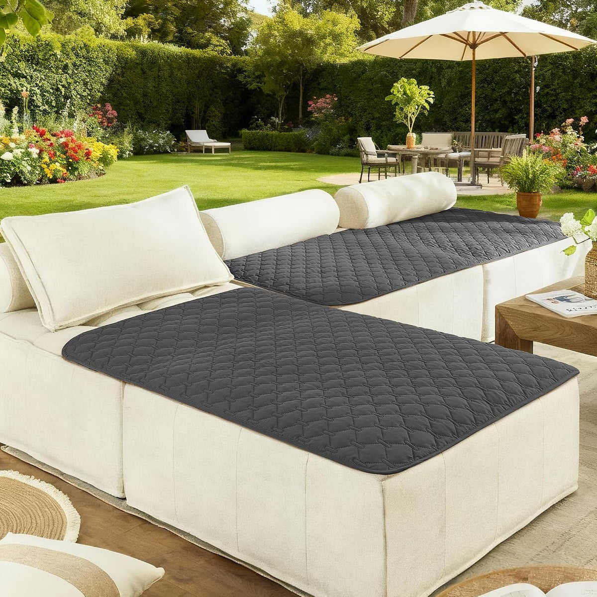 100% Double-Sided Waterproof Dog Bed Cover Pet Blanket Sofa Couch Furniture Protector for Puppy Large Dog Cat, Reversible (68x82 Inch (Pack of 1), Dark Grey/Light Grey) - Colors A