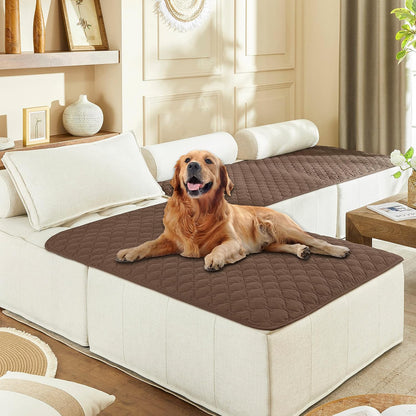 100% Double-Sided Waterproof Dog Bed Cover Pet Blanket Sofa Couch Furniture Protector for Puppy Large Dog Cat, Reversible (68x82 Inch (Pack of 1), Dark Grey/Light Grey) - Colors A