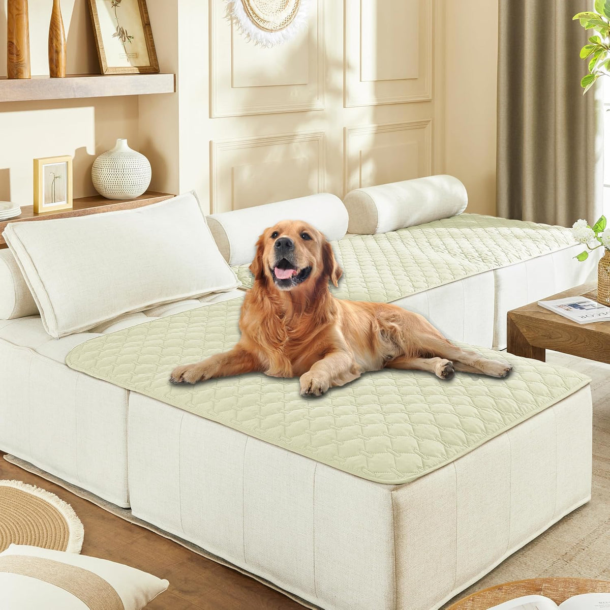 100% Double-Sided Waterproof Dog Bed Cover Pet Blanket Sofa Couch Furniture Protector for Puppy Large Dog Cat, Reversible (68x82 Inch (Pack of 1), Dark Grey/Light Grey) - Colors A