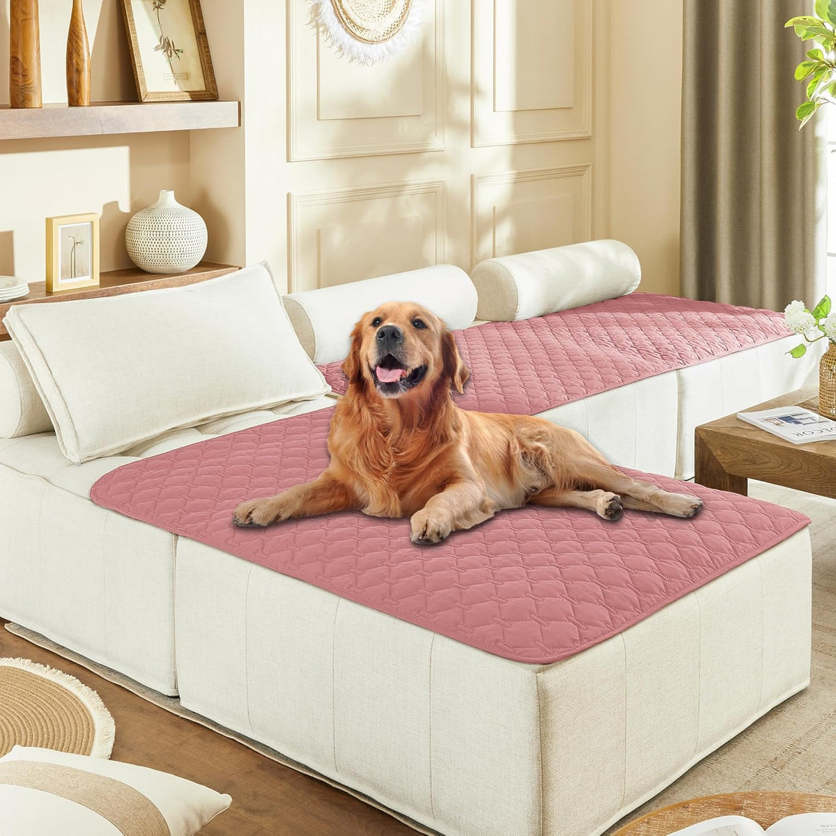100% Double-Sided Waterproof Dog Bed Cover Pet Blanket Sofa Couch Furniture Protector for Puppy Large Dog Cat, Reversible (68x82 Inch (Pack of 1), Dark Grey/Light Grey) - Colors A