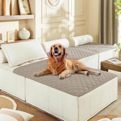 100% Double-Sided Waterproof Dog Bed Cover Pet Blanket Sofa Couch Furniture Protector for Puppy Large Dog Cat, Reversible (68x82 Inch (Pack of 1), Dark Grey/Light Grey) - Colors A
