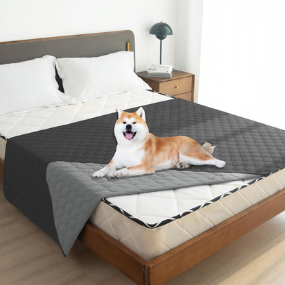 100% Double-Sided Waterproof Dog Bed Cover Pet Blanket Sofa Couch Furniture Protector for Puppy Large Dog Cat, Reversible (68x82 Inch (Pack of 1), Dark Grey/Light Grey) - Colors A