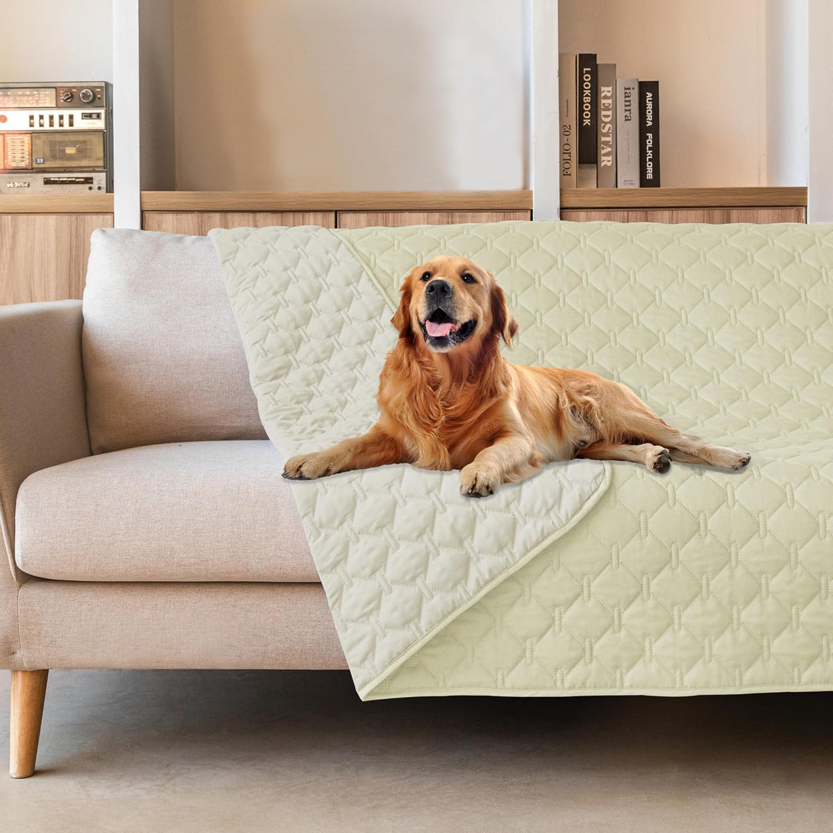 100% Double-Sided Waterproof Dog Bed Cover Pet Blanket Sofa Couch Furniture Protector for Puppy Large Dog Cat, Reversible (68x82 Inch (Pack of 1), Dark Grey/Light Grey) - Colors A