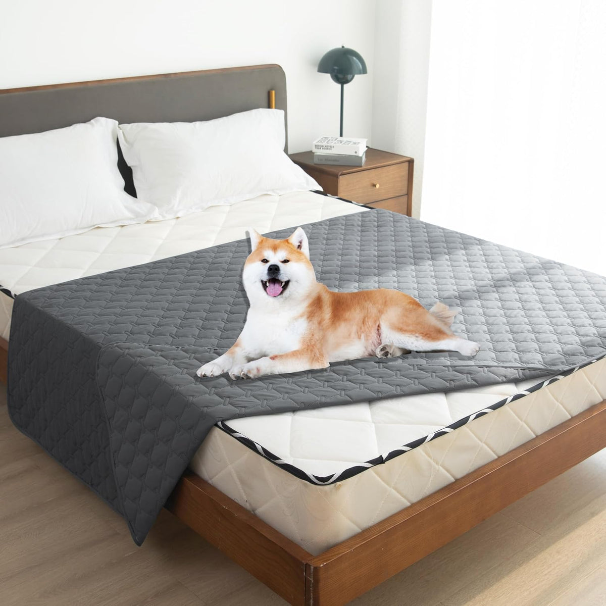 100% Double-Sided Waterproof Dog Bed Cover Pet Blanket Sofa Couch Furniture Protector for Puppy Large Dog Cat, Reversible (68x82 Inch (Pack of 1), Dark Grey/Light Grey) - Colors A