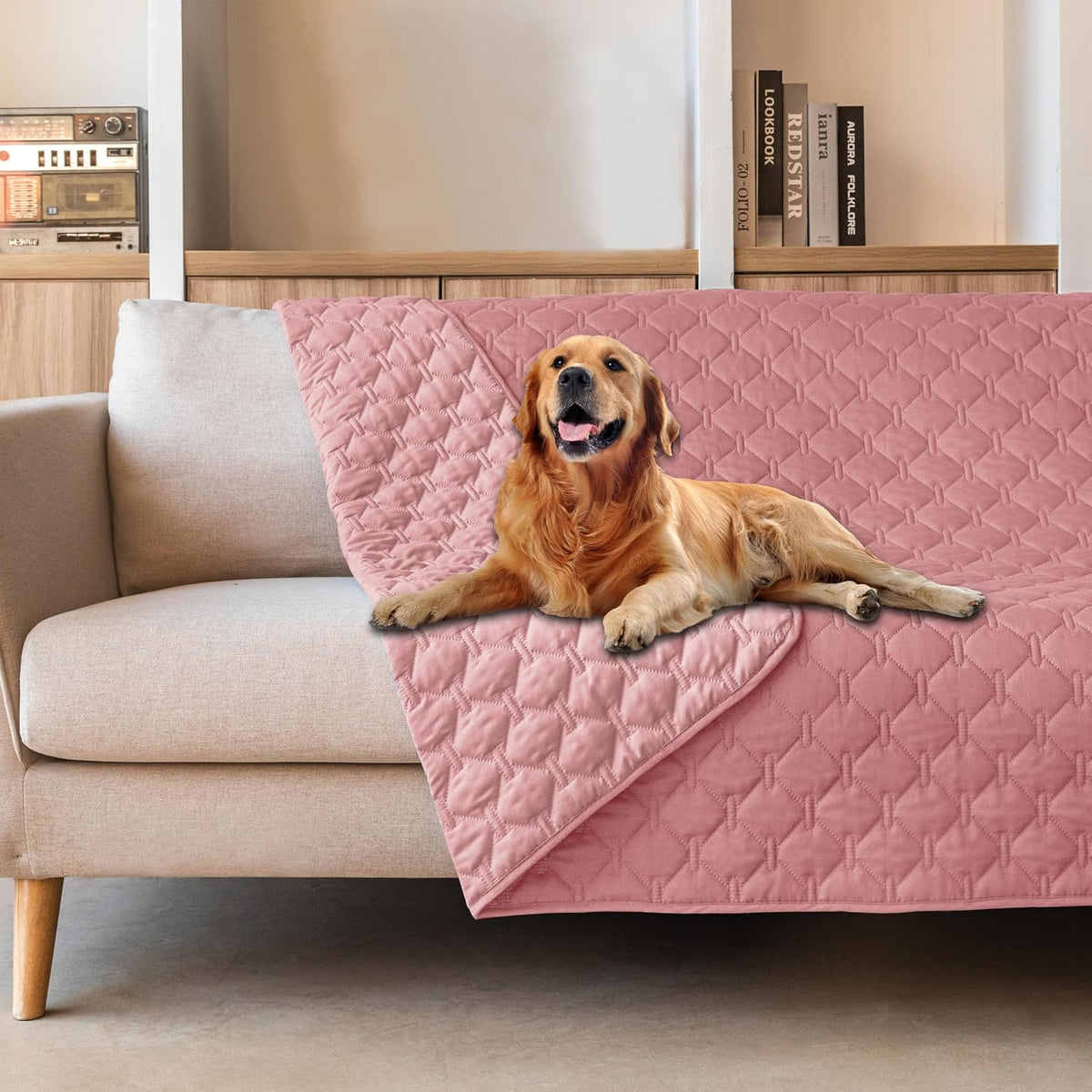 100% Double-Sided Waterproof Dog Bed Cover Pet Blanket Sofa Couch Furniture Protector for Puppy Large Dog Cat, Reversible (68x82 Inch (Pack of 1), Dark Grey/Light Grey) - Colors A