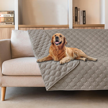 100% Double-Sided Waterproof Dog Bed Cover Pet Blanket Sofa Couch Furniture Protector for Puppy Large Dog Cat, Reversible (68x82 Inch (Pack of 1), Dark Grey/Light Grey) - Colors A