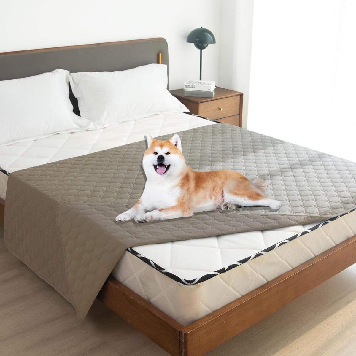 100% Double-Sided Waterproof Dog Bed Cover Pet Blanket Sofa Couch Furniture Protector for Puppy Large Dog Cat, Reversible (68x82 Inch (Pack of 1), Dark Grey/Light Grey) - Colors A
