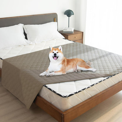 100% Double-Sided Waterproof Dog Bed Cover Pet Blanket Sofa Couch Furniture Protector for Puppy Large Dog Cat, Reversible (68x82 Inch (Pack of 1), Dark Grey/Light Grey) - Colors A
