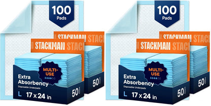 Chucks Pads Disposable [100-Pack] Adult Incontinence Underpads 23"x36" | Large Super Absorbent Protective Bed Pads, Leak-Proof Pee Pads for Kids Adults and Pets, Dog & Puppy Training