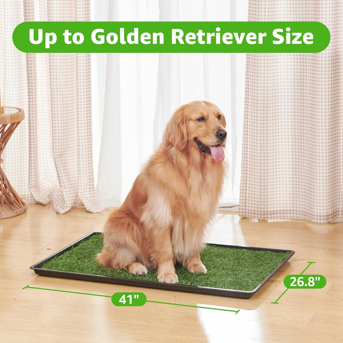 Dog Grass Pad with Tray for Dogs Puppy Potty Training to Pee & Poop Indoor