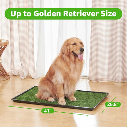 Dog Grass Pad with Tray for Dogs Puppy Potty Training to Pee & Poop Indoor