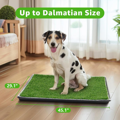 Dog Grass Pad with Tray for Dogs Puppy Potty Training to Pee & Poop Indoor