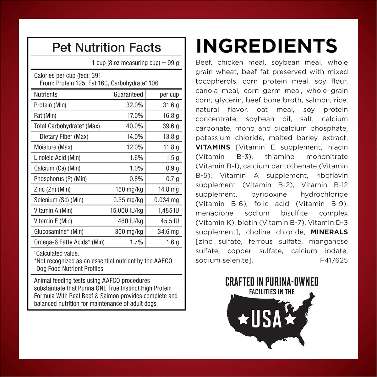 True Instinct Dry Dog Food, Real Beef & Salmon, 15 lb Bag