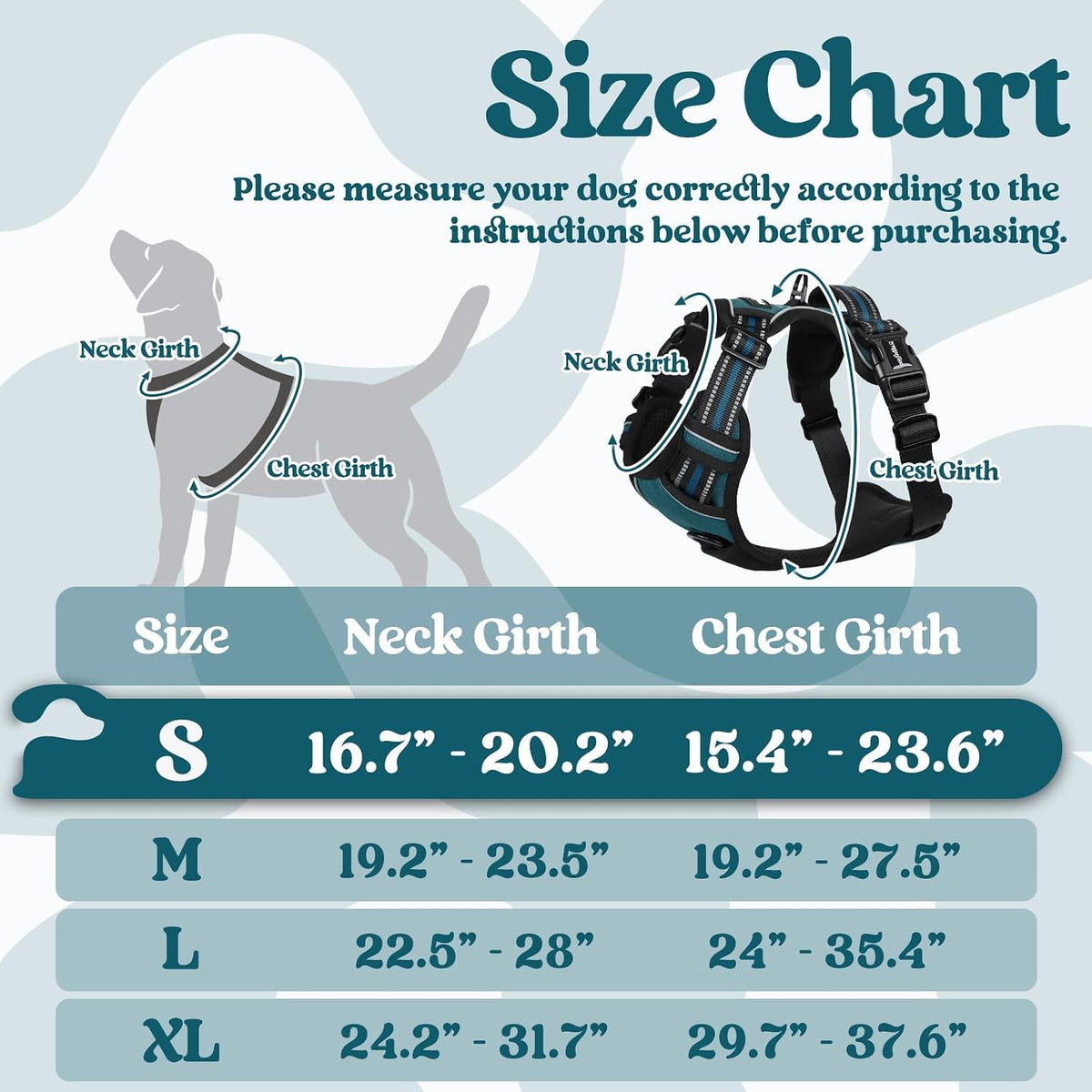 Dog Harness for Large, Updated Easy On & Off with 3 Buckles | No Pull No Choke, Walking with 2 Clips and Handle, Adjustable Soft Reflective, Blue, Large