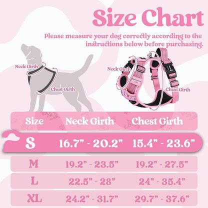 Dog Harness for Large, Updated Easy On & Off with 3 Buckles | No Pull No Choke, Walking with 2 Clips and Handle, Adjustable Soft Reflective, Blue, Large