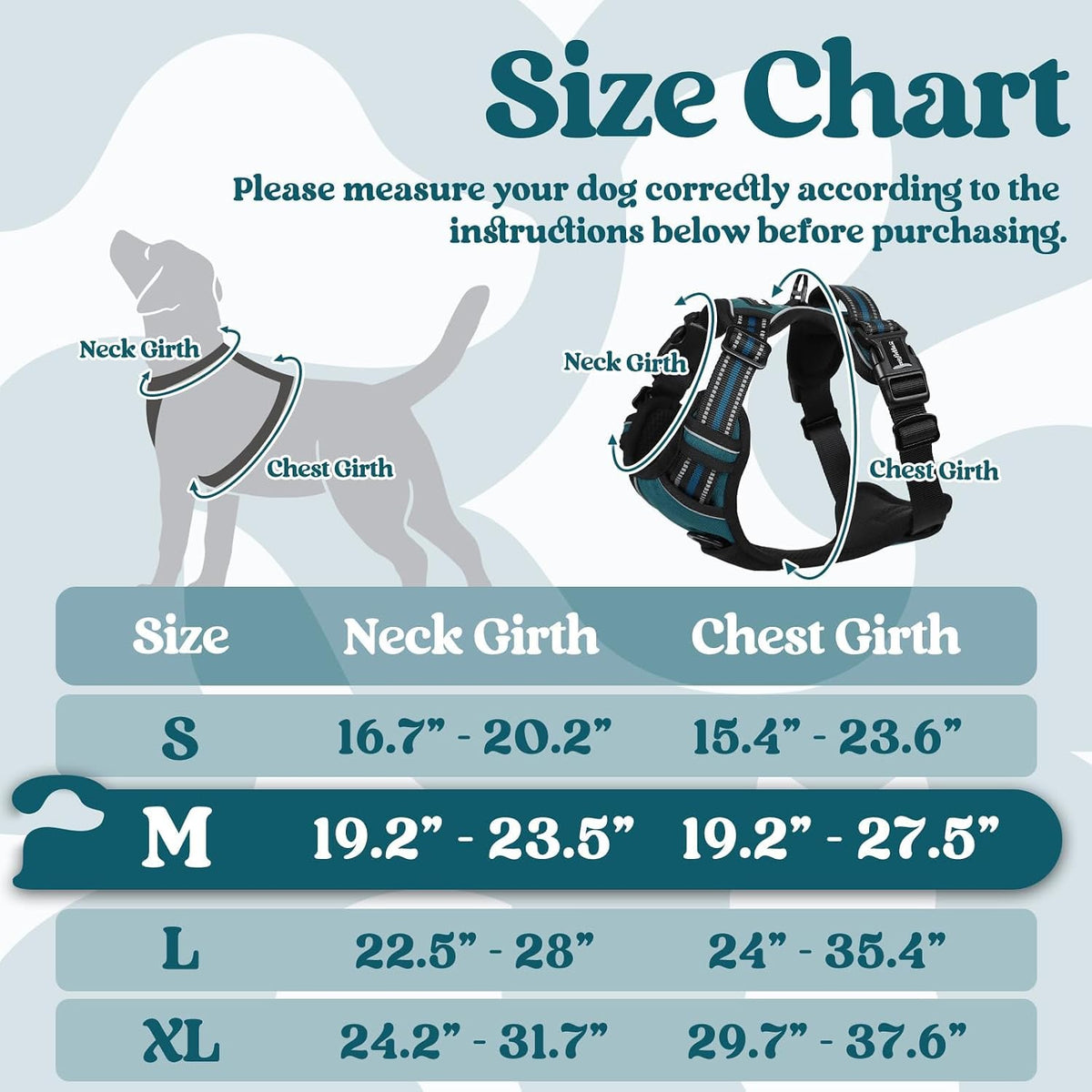 Dog Harness for Large, Updated Easy On & Off with 3 Buckles | No Pull No Choke, Walking with 2 Clips and Handle, Adjustable Soft Reflective, Blue, Large