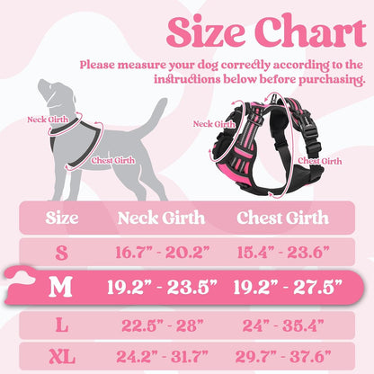 Dog Harness for Large, Updated Easy On & Off with 3 Buckles | No Pull No Choke, Walking with 2 Clips and Handle, Adjustable Soft Reflective, Blue, Large