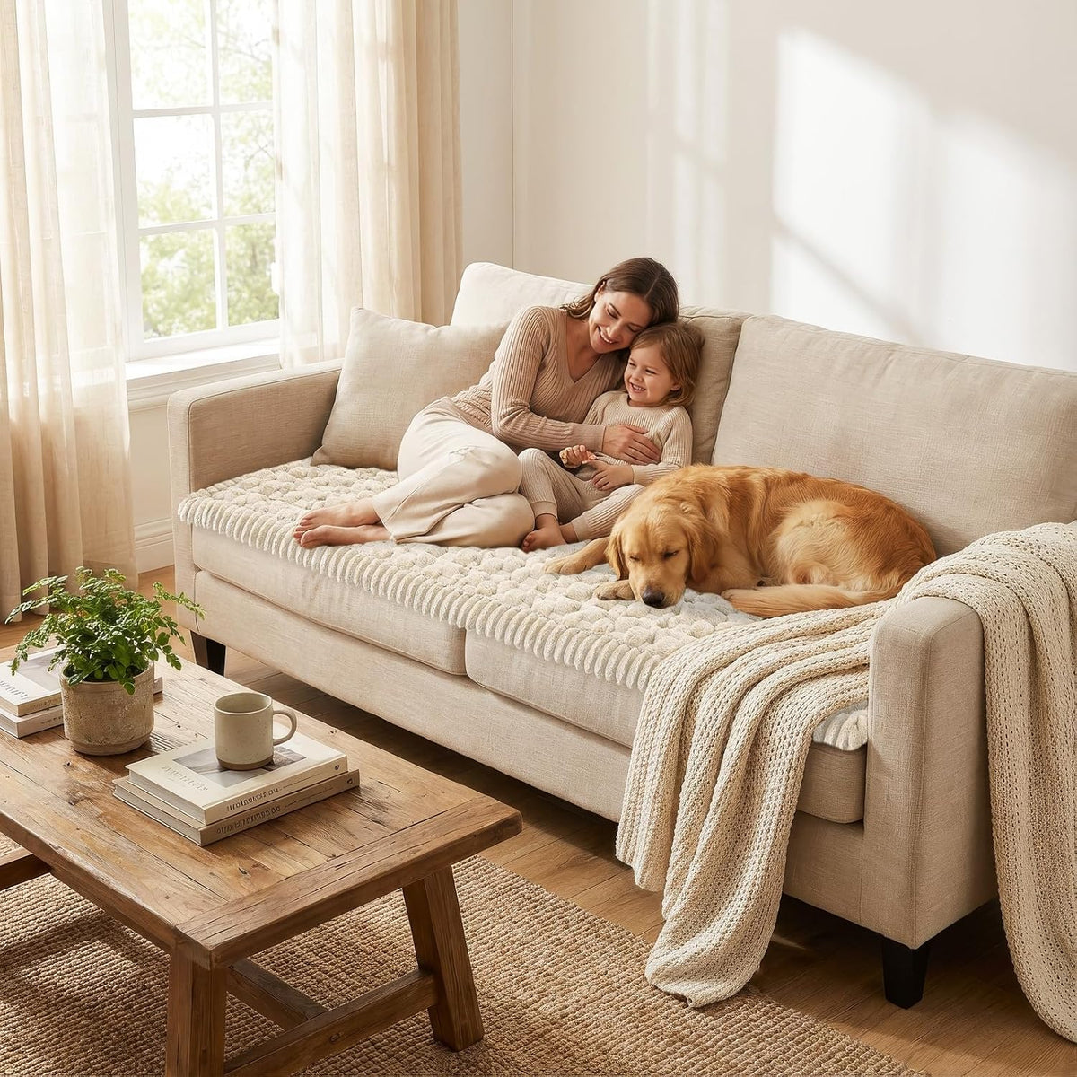 Non Slip Couch Covers for Dogs, Scratch Resistant Pet Sofa Protector