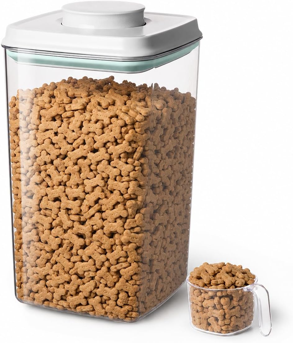 4.2 Qt Airtight Dog Food Storage Container with Scoop, Pop Lid
