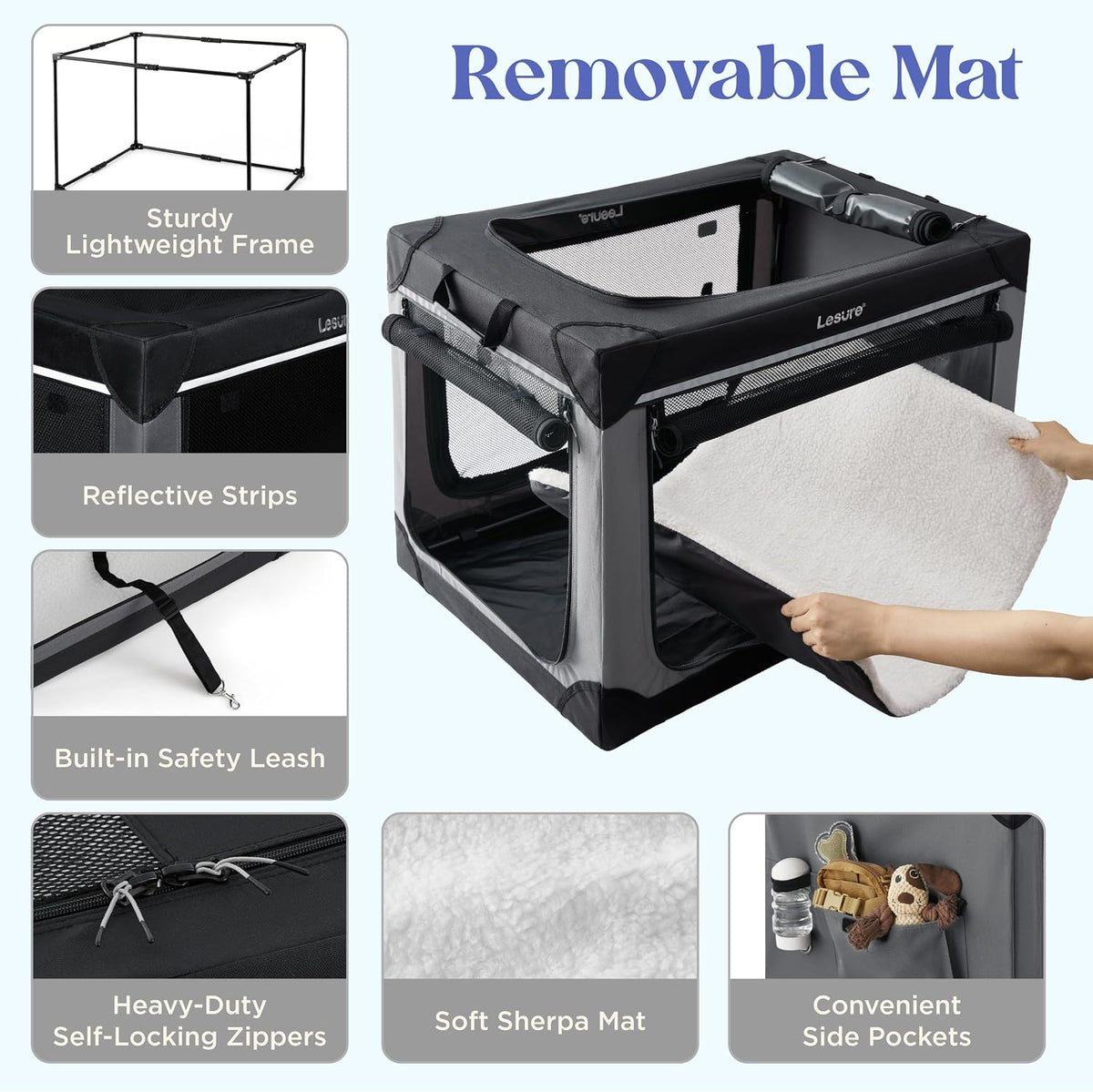 Today Show Soft Collapsible Dog Crates for Large Dogs, 36in Black