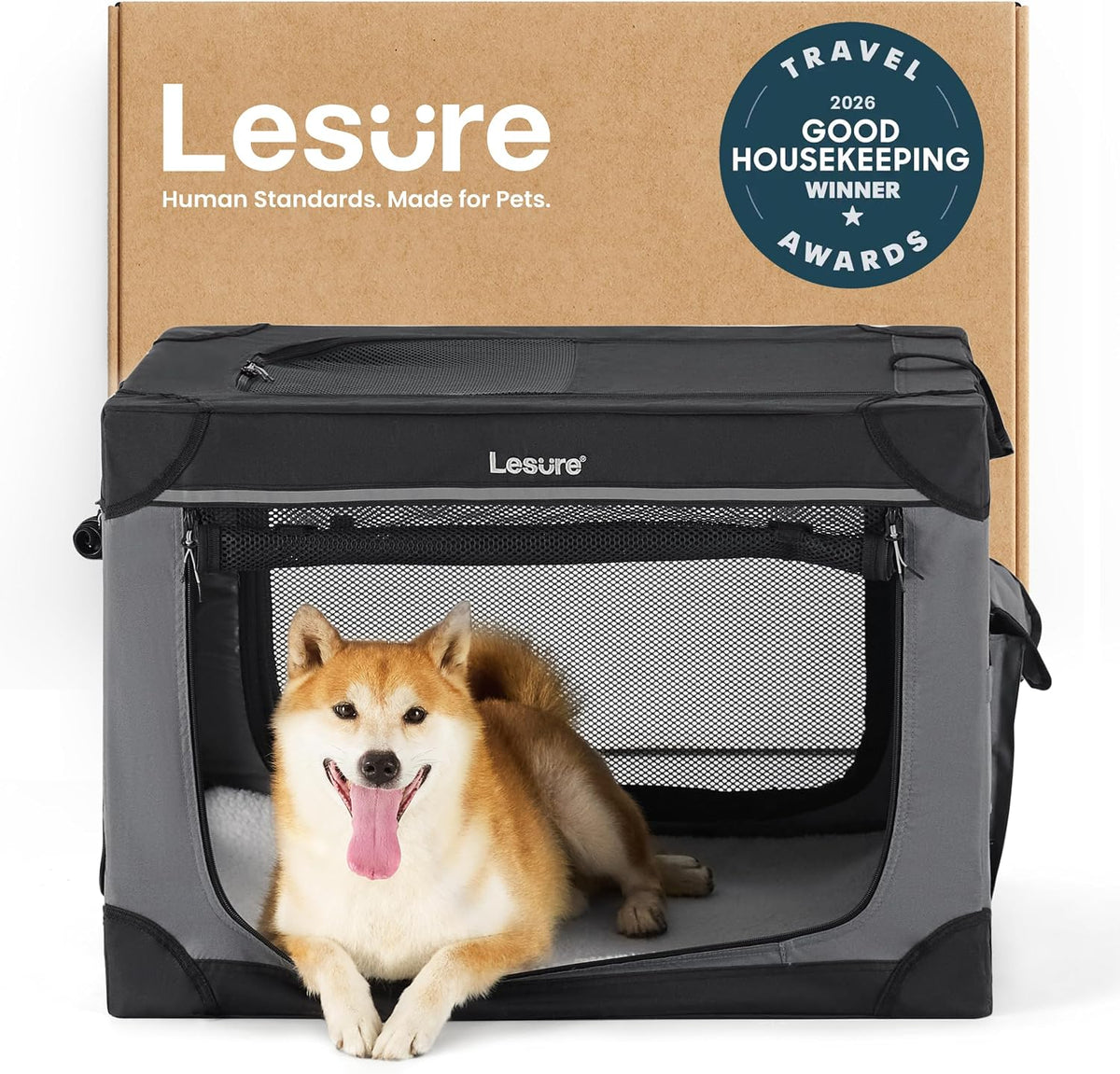 Today Show Soft Collapsible Dog Crates for Large Dogs, 36in Black