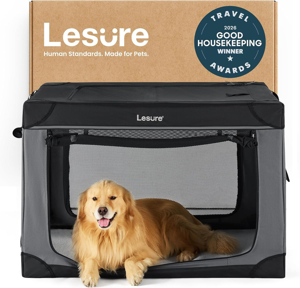 Today Show Soft Collapsible Dog Crates for Large Dogs, 36in Black