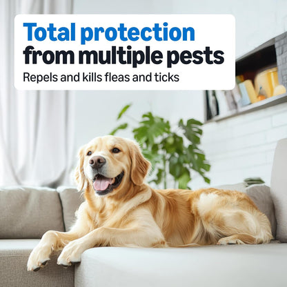 Flea and Tick Topical Treatment for Medium Dogs (23-44 lbs), Fast Acting and Long Lasting, Packaging May Vary