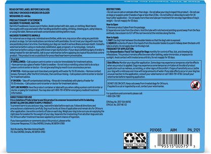 Flea and Tick Topical Treatment for Medium Dogs (23-44 lbs), Fast Acting and Long Lasting, Packaging May Vary
