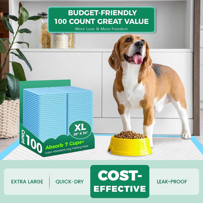 60 Count Extra Large Dog Pee Pads 28" x 34", Super Absorbent X-Large Puppy Pads Disposable Dogs Training Pads, Quick Drying Leak-Proof Dog Potty Pads for Doggies Puppies