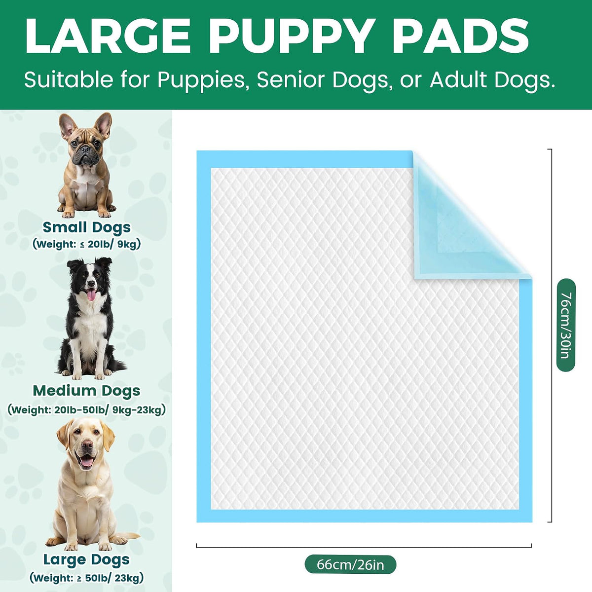 60 Count Extra Large Dog Pee Pads 28" x 34", Super Absorbent X-Large Puppy Pads Disposable Dogs Training Pads, Quick Drying Leak-Proof Dog Potty Pads for Doggies Puppies