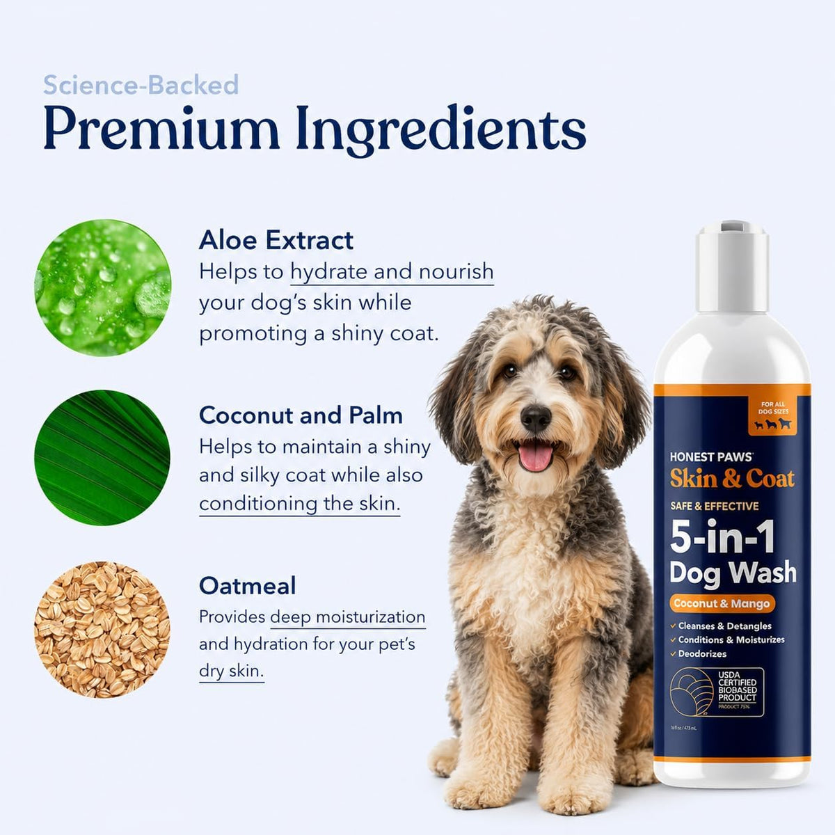 Oatmeal Aloe Dog Shampoo and Conditioner, Itchy Skin Relief, Sensitive Skin
