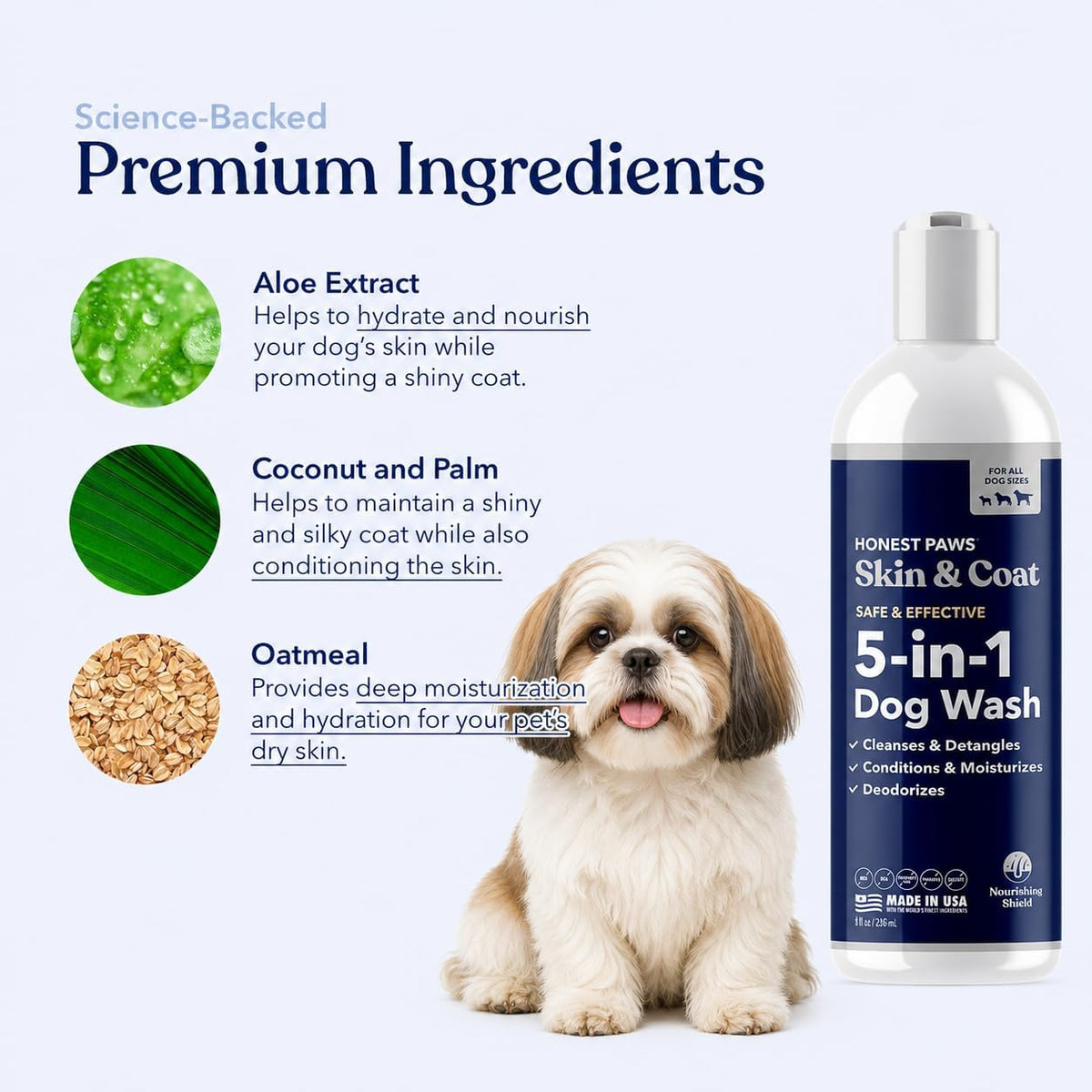 Oatmeal Aloe Dog Shampoo and Conditioner, Itchy Skin Relief, Sensitive Skin