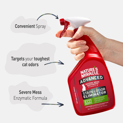 Advanced Cat Stain & Odor Eliminator, Severe Mess, 32 oz