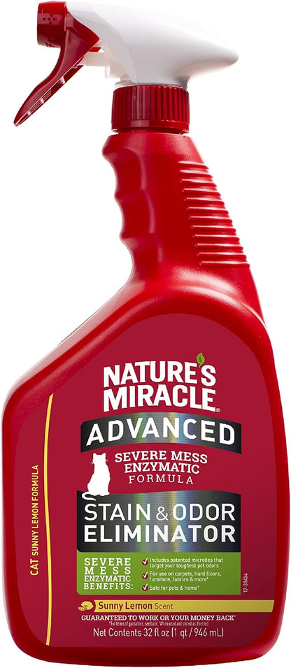 Advanced Cat Stain & Odor Eliminator, Severe Mess, 32 oz