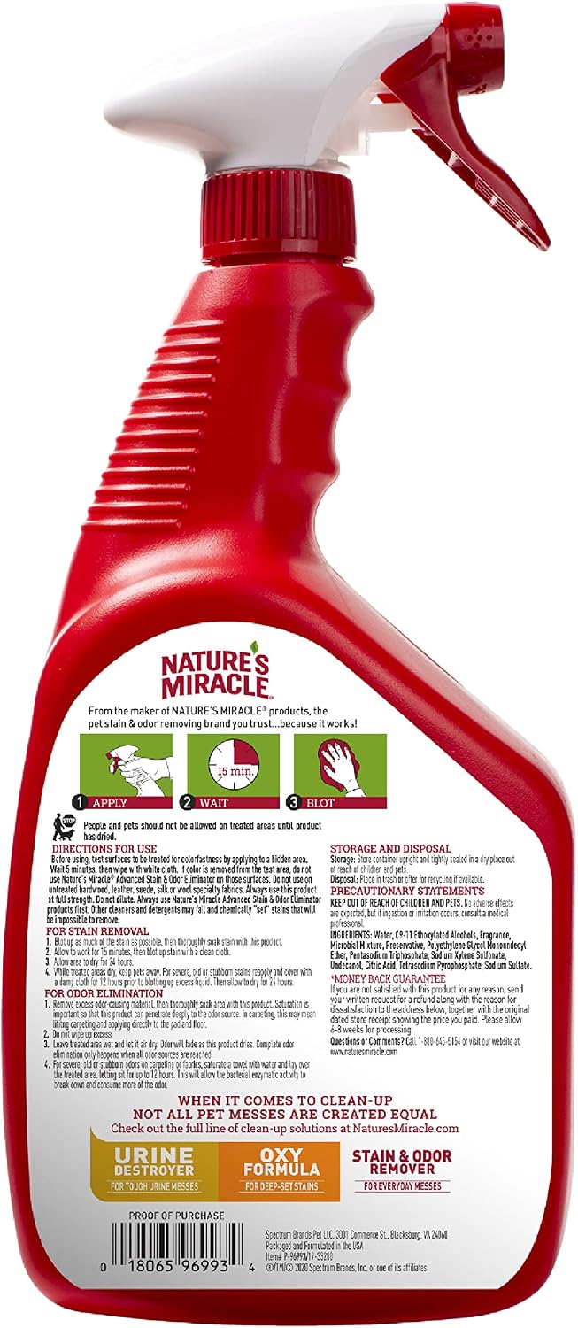 Advanced Cat Stain & Odor Eliminator, Severe Mess, 32 oz