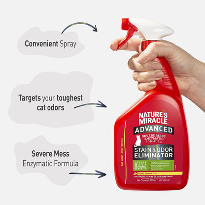 Advanced Cat Stain & Odor Eliminator, Severe Mess, 32 oz