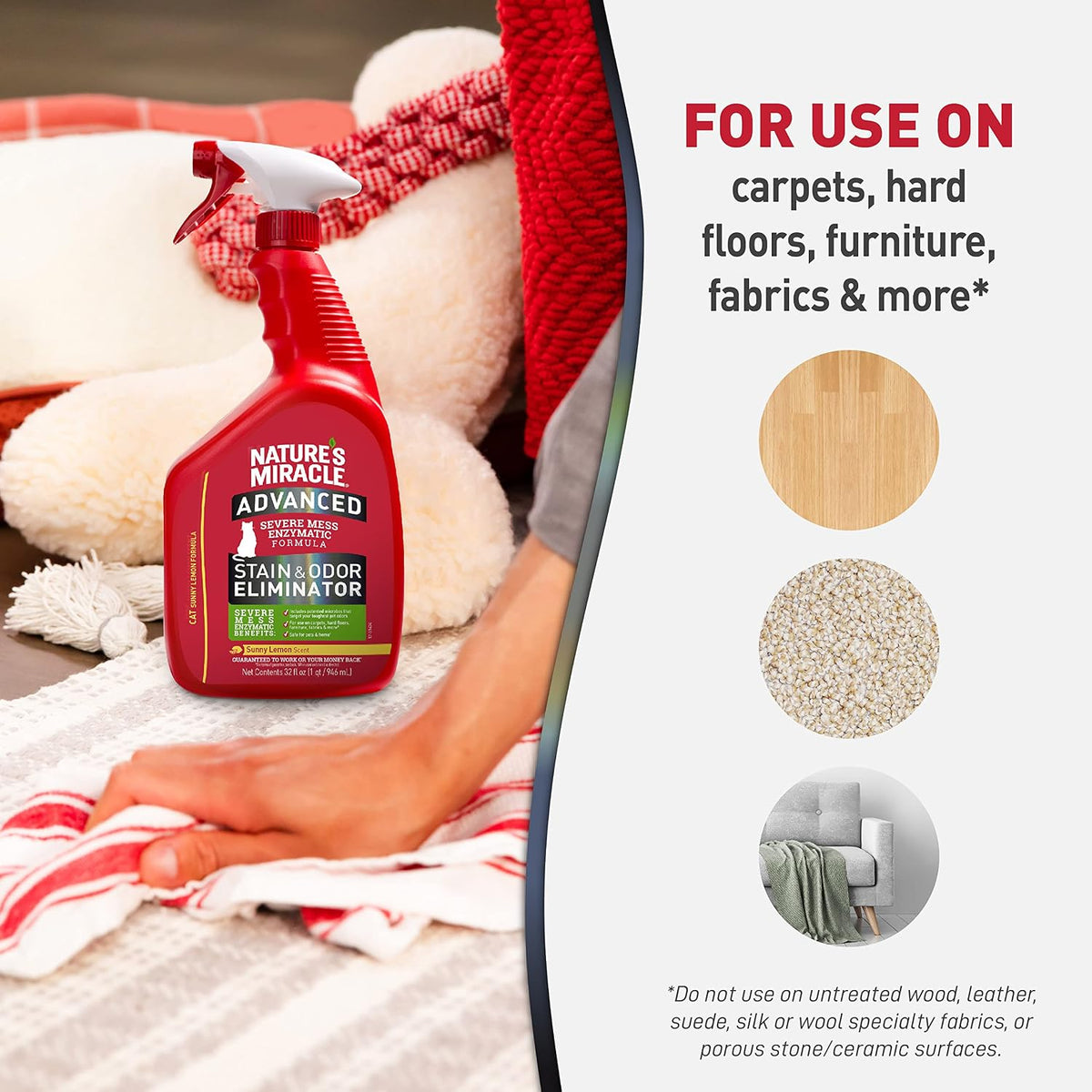 Advanced Cat Stain & Odor Eliminator, Severe Mess, 32 oz