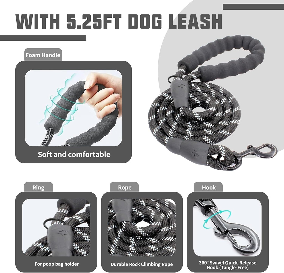 AUROTH Dog Harness and Leash Set for Medium Sized Dog, No Pull Dog Vest