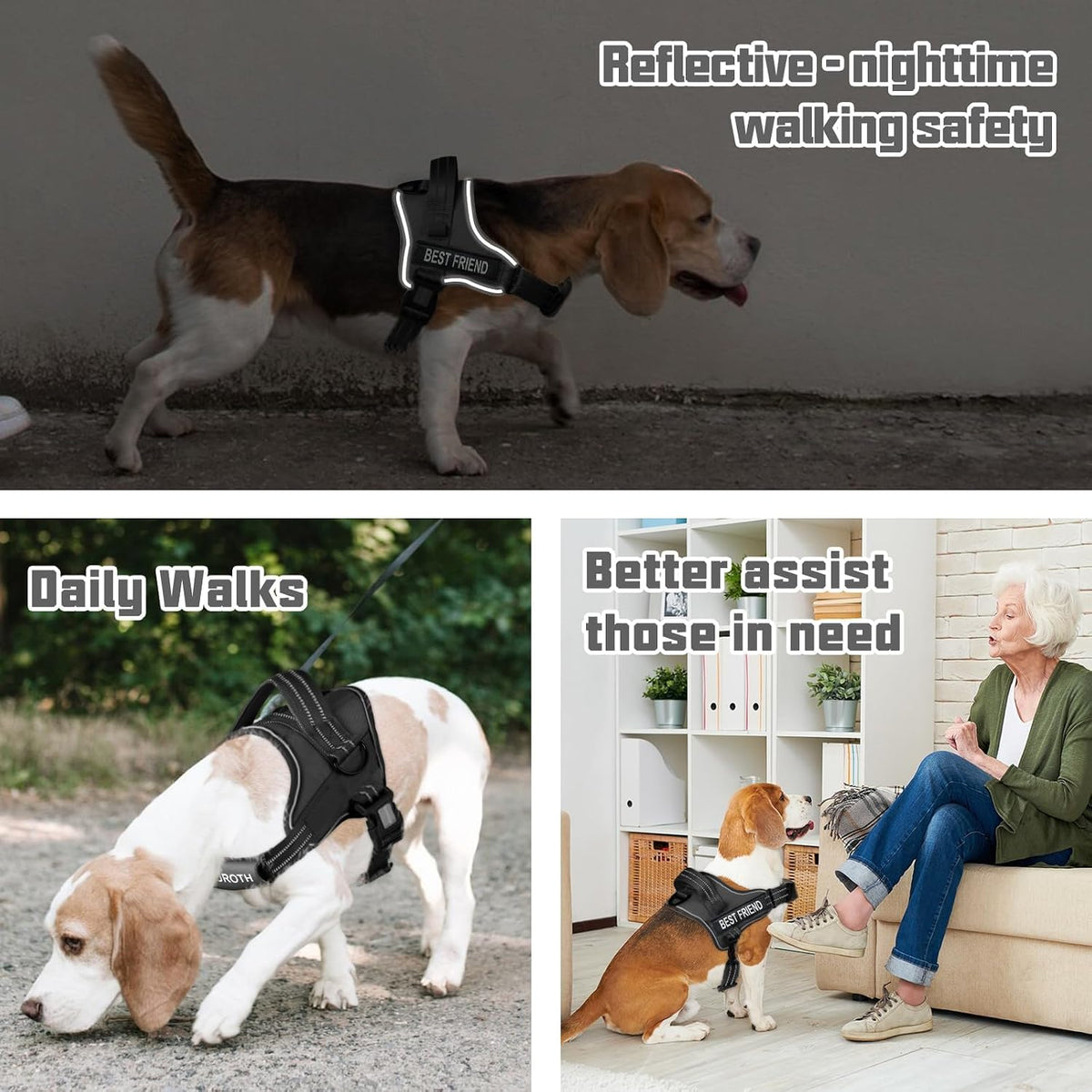 AUROTH Dog Harness and Leash Set for Medium Sized Dog, No Pull Dog Vest