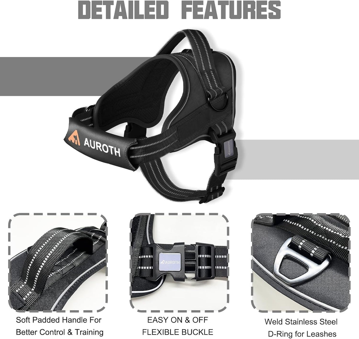 AUROTH Dog Harness and Leash Set for Medium Sized Dog, No Pull Dog Vest