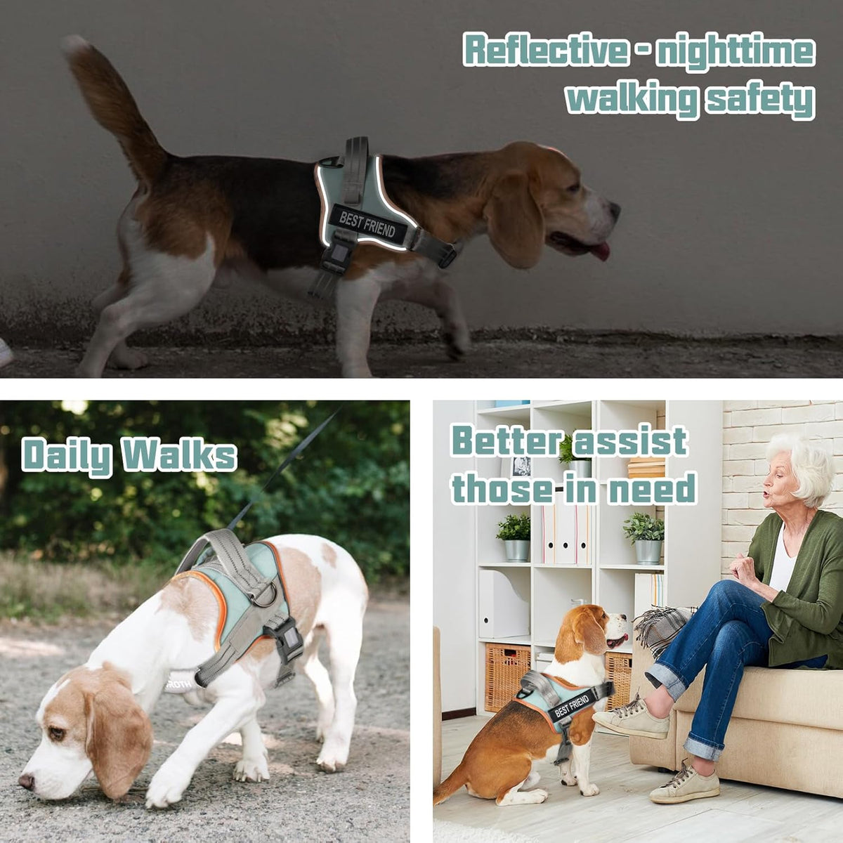 AUROTH Dog Harness and Leash Set for Medium Sized Dog, No Pull Dog Vest