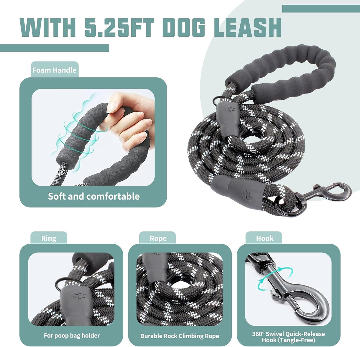 AUROTH Dog Harness and Leash Set for Medium Sized Dog, No Pull Dog Vest