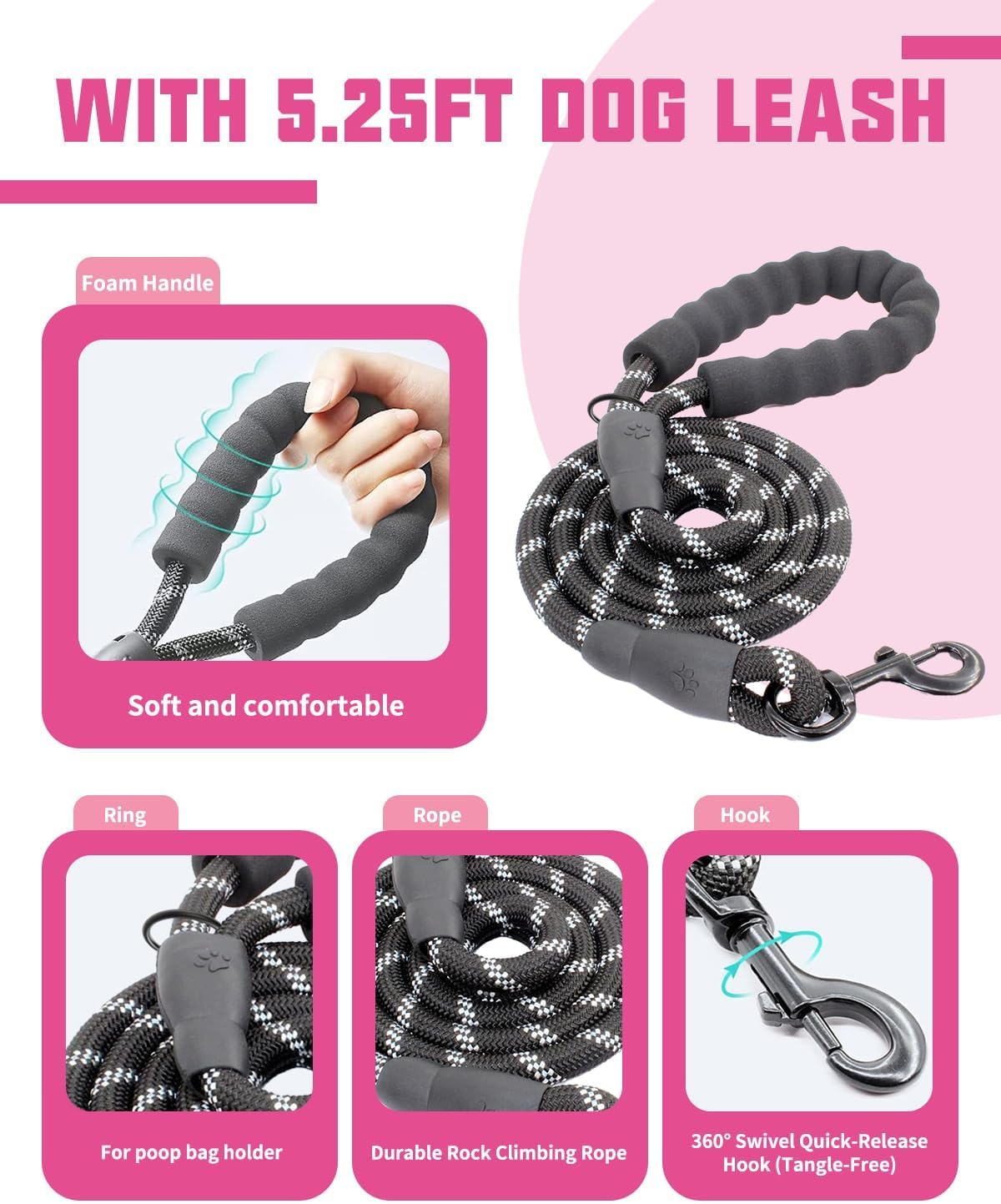 AUROTH Dog Harness and Leash Set for Medium Sized Dog, No Pull Dog Vest