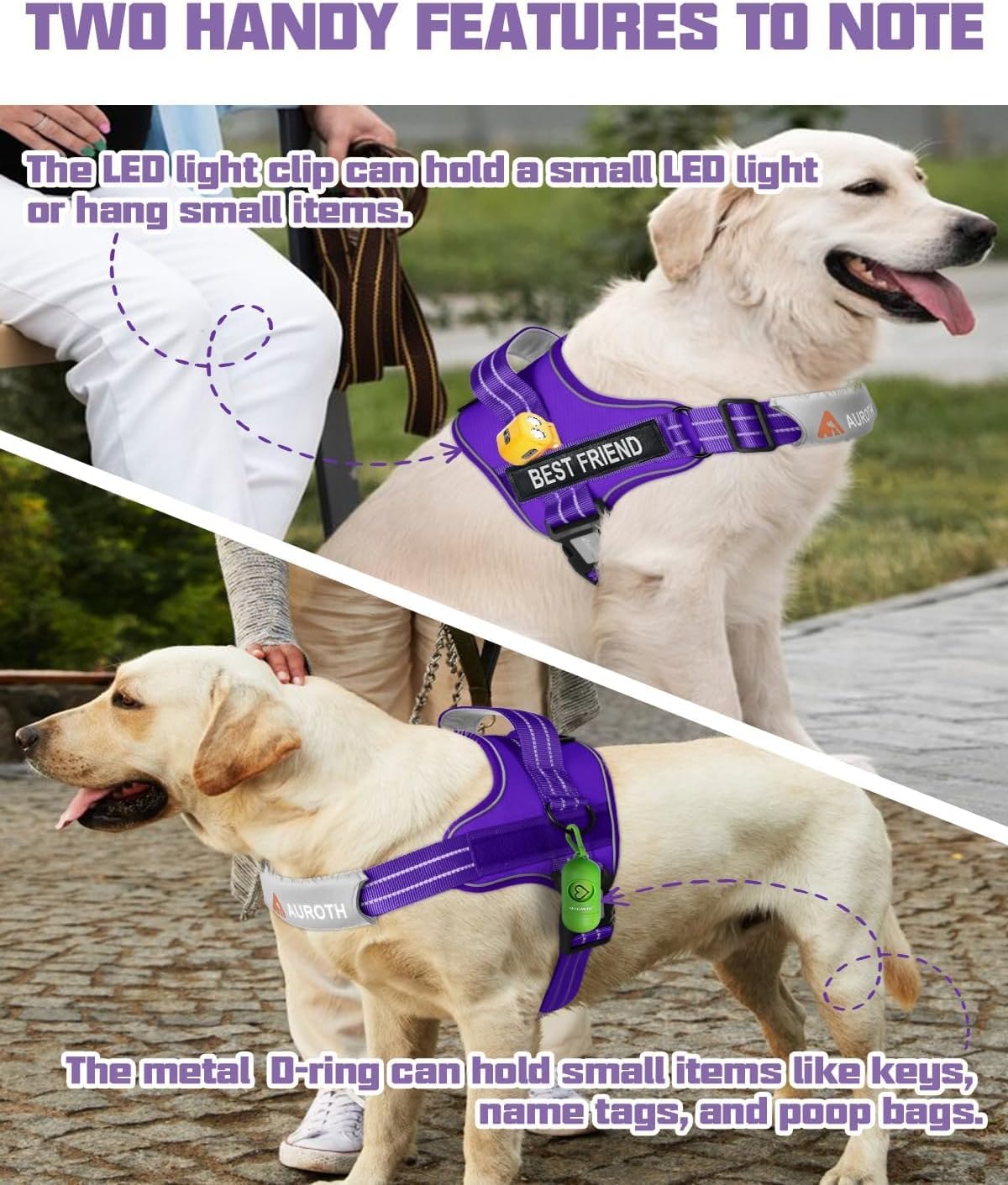 AUROTH Dog Harness and Leash Set for Medium Sized Dog, No Pull Dog Vest