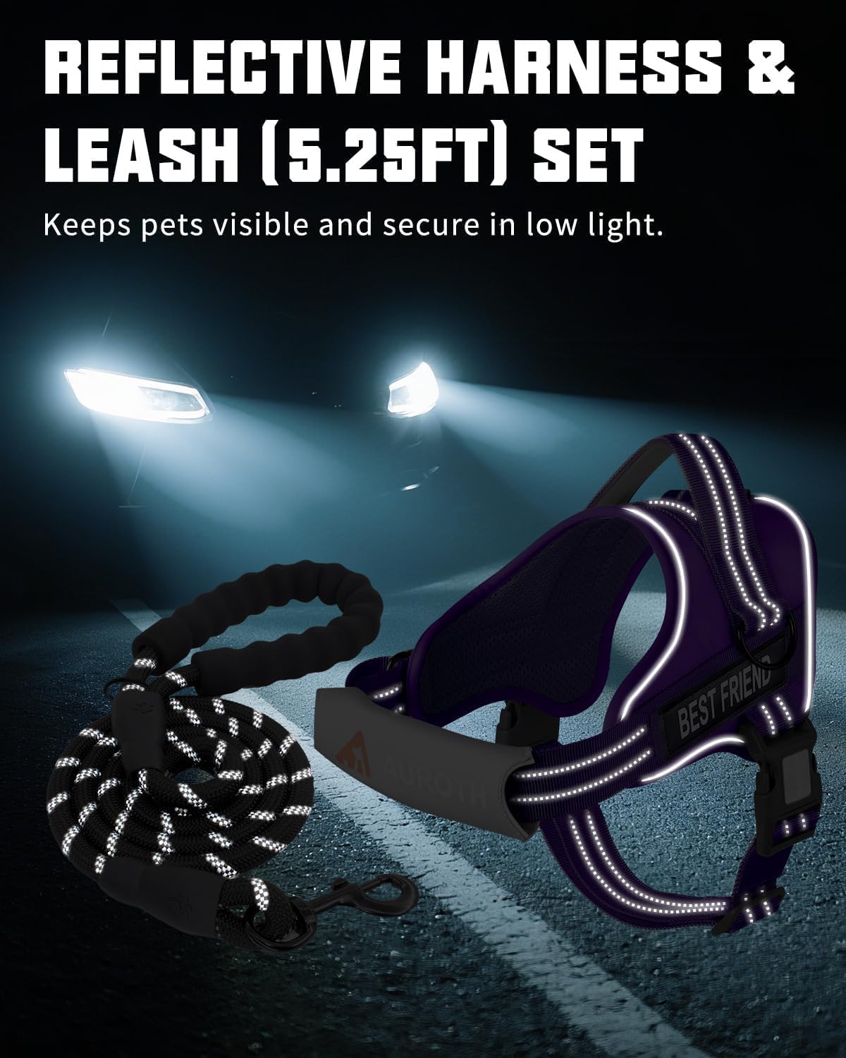 AUROTH Dog Harness and Leash Set for Medium Sized Dog, No Pull Dog Vest